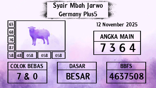 Syair Mbah Jarwo - Germany Plus5