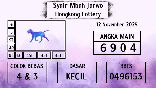Syair Mbah Jarwo - Hongkong Lottery