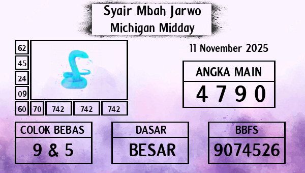 Syair Mbah Jarwo - Michigan Midday