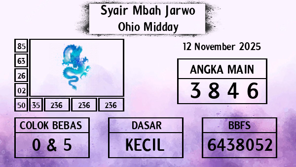 Syair Mbah Jarwo - Ohio Midday