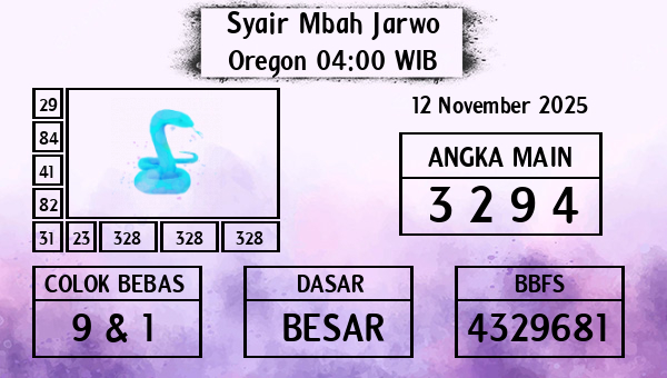 Syair Mbah Jarwo - Oregon 04:00 WIB