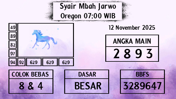 Syair Mbah Jarwo - Oregon 07:00 WIB
