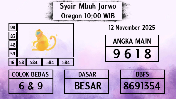 Syair Mbah Jarwo - Oregon 10:00 WIB