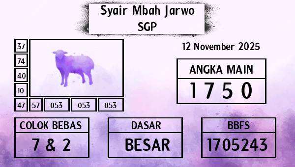 Syair Mbah Jarwo - SGP