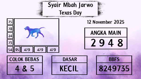 Syair Mbah Jarwo - Texas Day