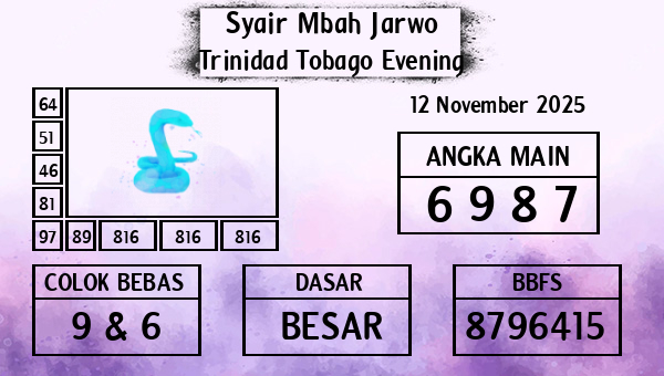 Syair Mbah Jarwo - Trinidad Tobago Evening