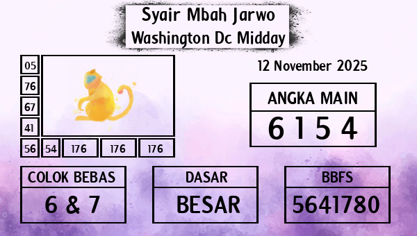 Syair Mbah Jarwo - Washington Dc Midday