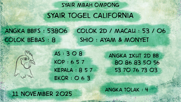 Syair Mbah Ompong - Syair Togel California