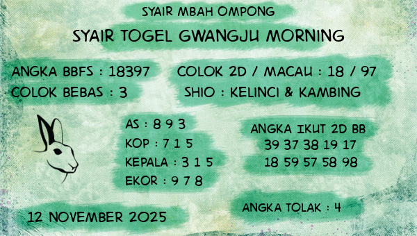 Syair Mbah Ompong - Syair Togel Gwangju Morning