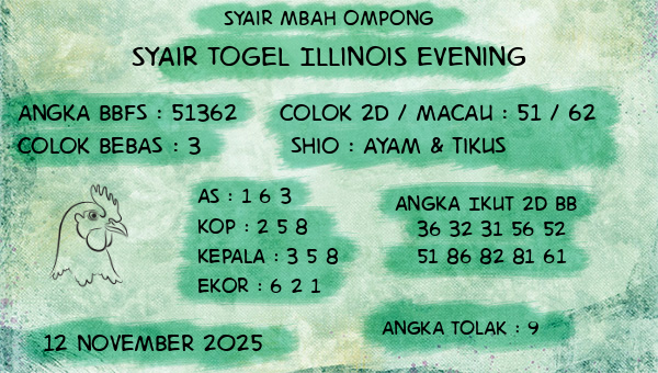 Syair Mbah Ompong - Syair Togel Illinois Evening