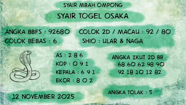 Syair Mbah Ompong - Syair Togel Osaka