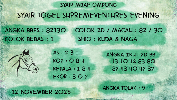 Syair Mbah Ompong - Syair Togel Supremeventures Evening