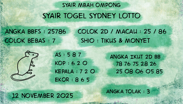 Syair Mbah Ompong - Syair Togel Sydney Lotto
