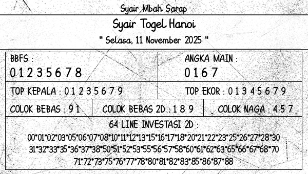 Syair Mbah Sarap - Syair Togel Hanoi
