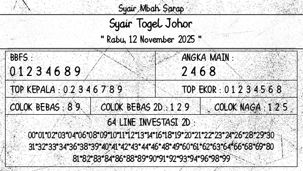 Syair Mbah Sarap - Syair Togel Johor