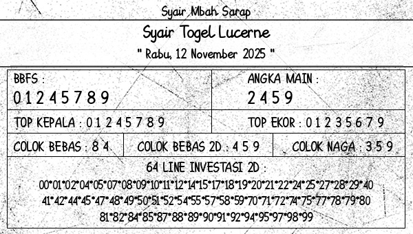 Syair Mbah Sarap - Syair Togel Lucerne