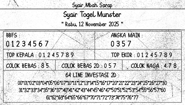 Syair Mbah Sarap - Syair Togel Munster