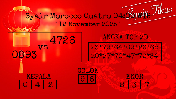 - Syair Morocco Quatro 04:00 WIB
