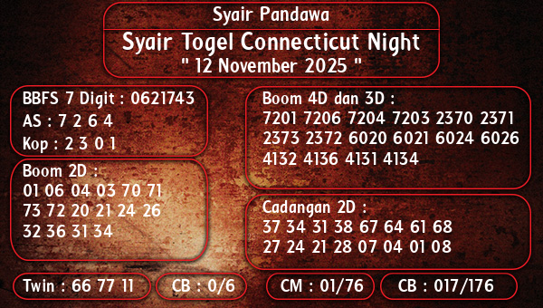 Syair Pandawa - Syair Togel Connecticut Night