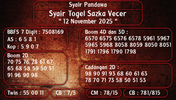 Syair Pandawa - Syair Togel Sazka Vecer