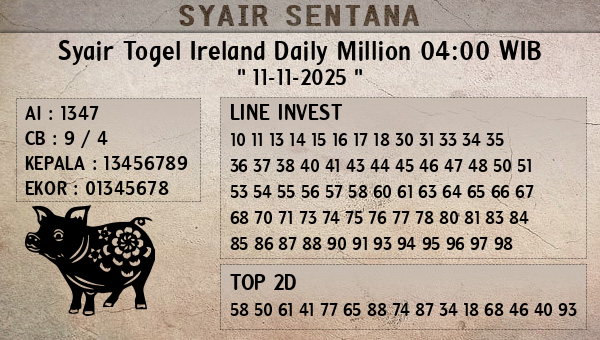  - Syair Togel Ireland Daily Million 04:00 WIB