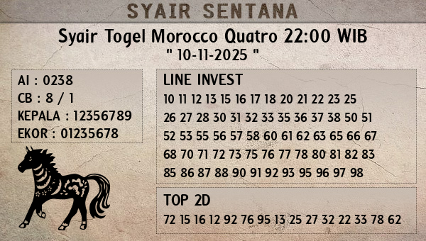  - Syair Togel Morocco Quatro 22:00 WIB