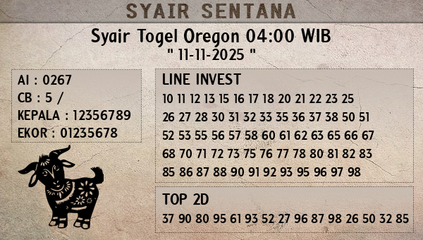  - Syair Togel Oregon 04:00 WIB
