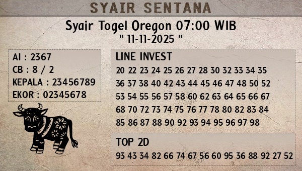  - Syair Togel Oregon 07:00 WIB
