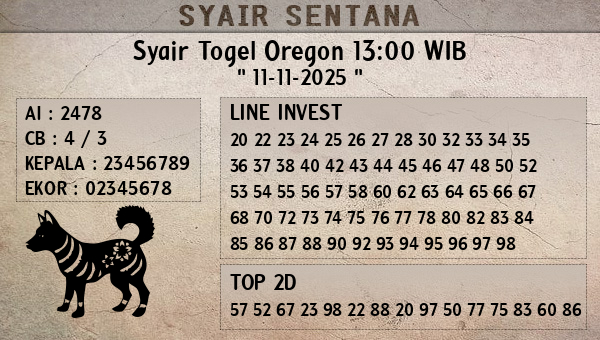  - Syair Togel Oregon 13:00 WIB