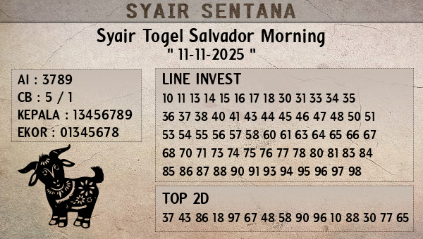  - Syair Togel Salvador Morning