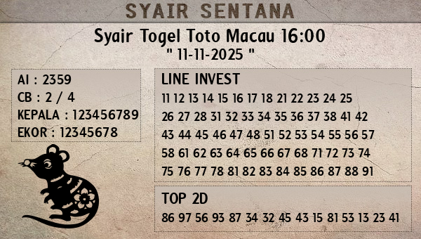  - Syair Togel Toto Macau 16:00