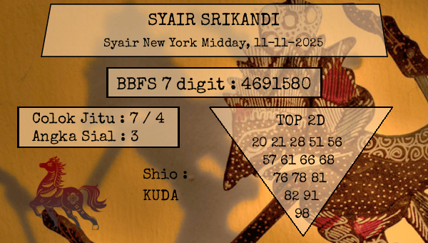 SYAIR SRIKANDI - Syair New York Midday