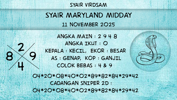 Syair Virdsam - Syair Maryland Midday