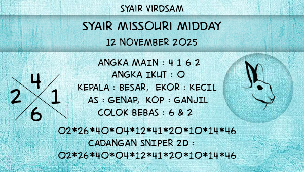 Syair Virdsam - Syair Missouri Midday