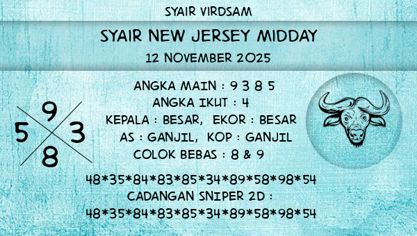 Syair Virdsam - Syair New Jersey Midday