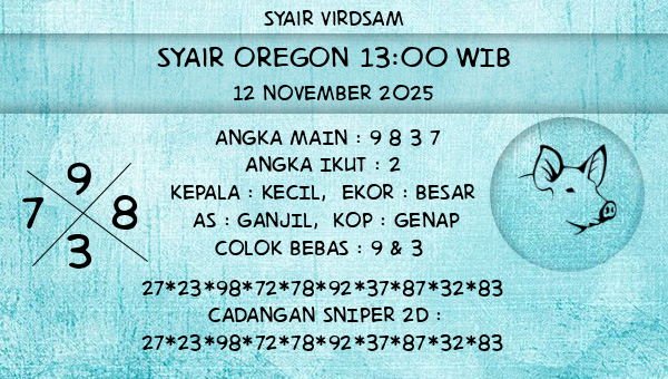 Syair Virdsam - Syair Oregon 13:00 WIB