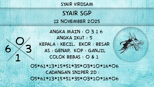 Syair Virdsam - Syair SGP
