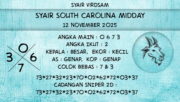 Syair Virdsam - Syair South Carolina Midday