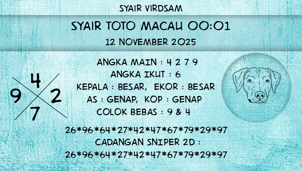 Syair Virdsam - Syair Toto Macau 00:01