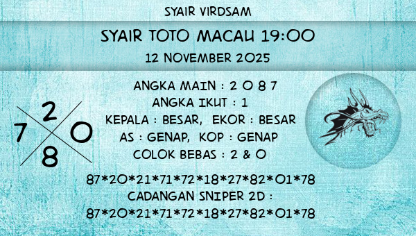 Syair Virdsam - Syair Toto Macau 19:00
