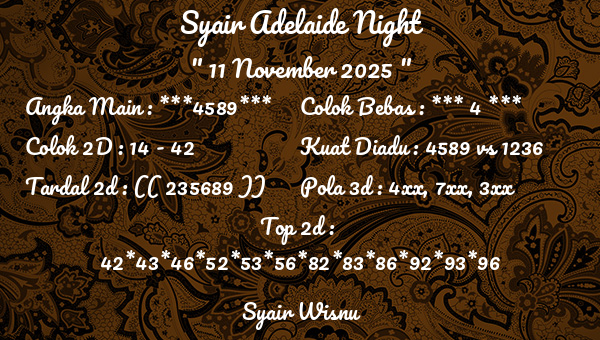 Syair Wisnu - Syair Adelaide Night
