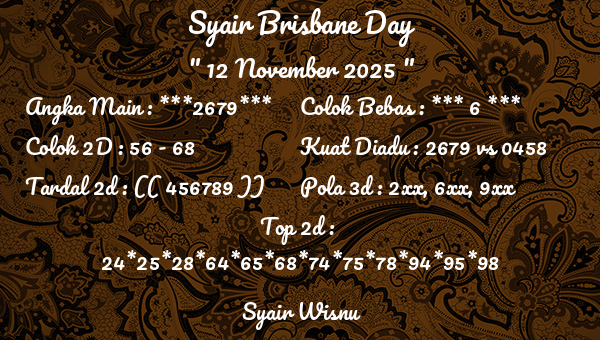 Syair Wisnu - Syair Brisbane Day