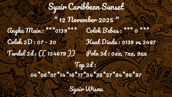 Syair Wisnu - Syair Caribbean Sunset
