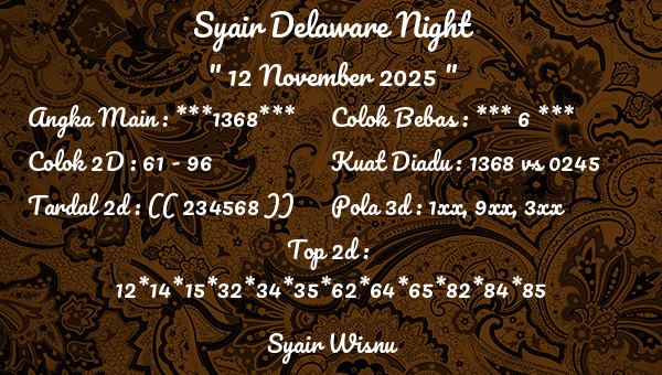 Syair Wisnu - Syair Delaware Night
