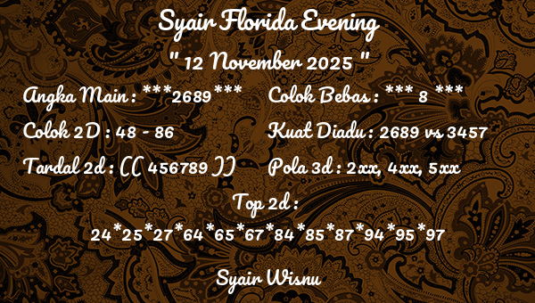 Syair Wisnu - Syair Florida Evening