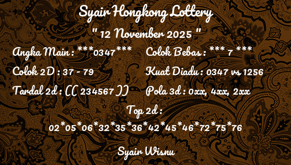Syair Wisnu - Syair Hongkong Lottery