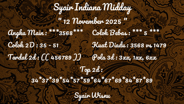Syair Wisnu - Syair Indiana Midday