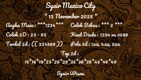 Syair Wisnu - Syair Mexico City