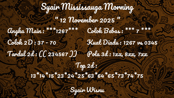 Syair Wisnu - Syair Mississauga Morning