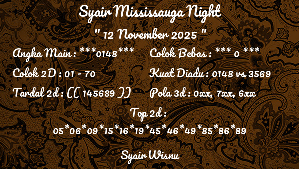 Syair Wisnu - Syair Mississauga Night